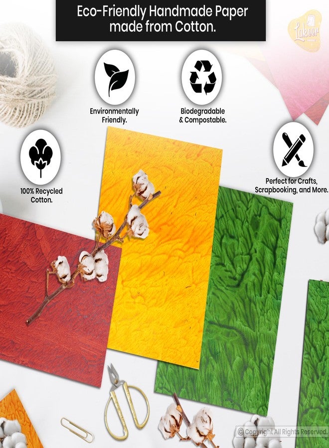 Lakeer A4 Handmade Paper -Tiger Design, 5 Colours X 2 Sheets Each, Pack of 10 Sheets, for Art & Craft, Decoration, Greeting Card, Envelop Making, Etc - Image 5